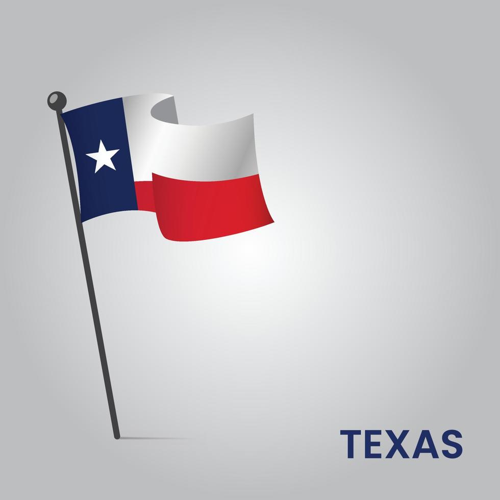 staat van Texas golvend vlag, Texas vlag, Texas onafhankelijkheid dag, vector illustratie