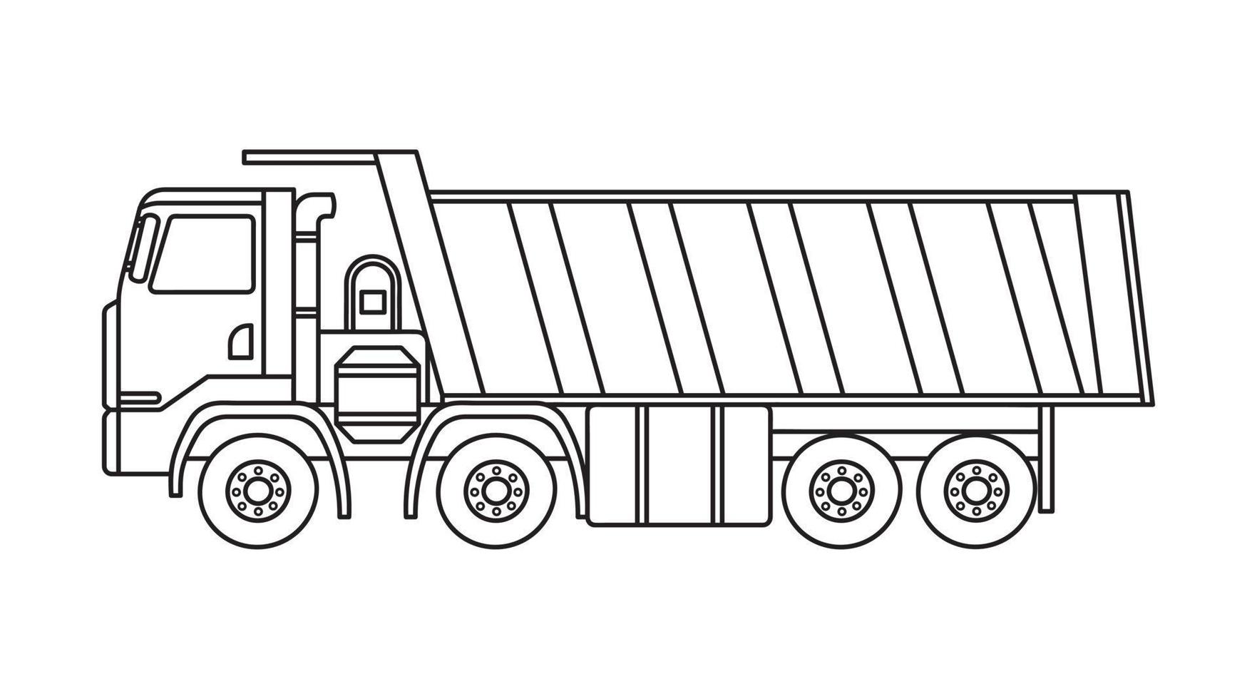 hand- getrokken vector illustratie kleur kinderen dump vrachtauto bouw machine clip art