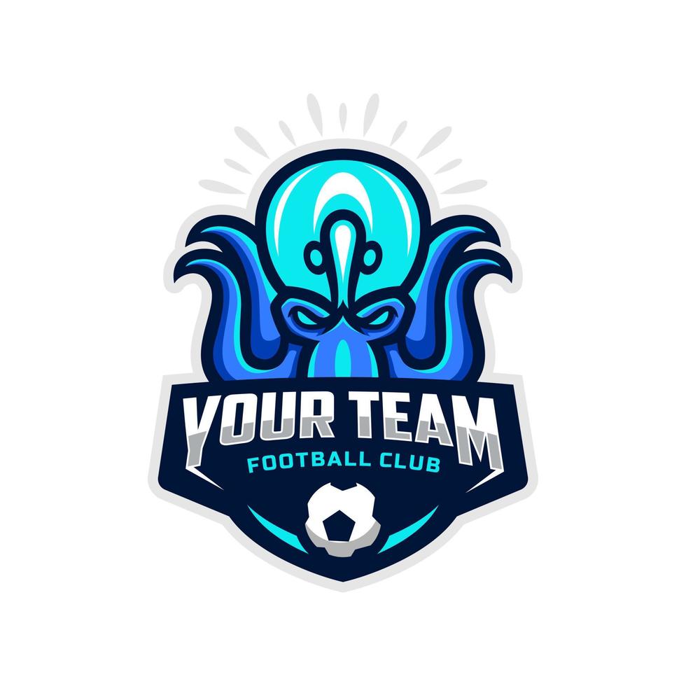 Octopus mascotte voor een Amerikaans voetbal team logo. vector illustratie.