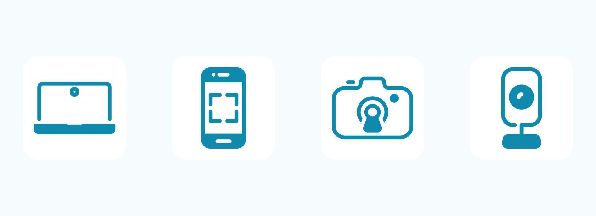 gemakkelijk vector icoon Aan een thema modern foto en video camera's, persoonlijk gebruik