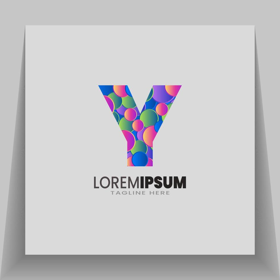 y brief logo kleurrijk met cirkel meetkundig vormen. modern abstract logo sjabloon, voor merk identiteit symbool markering. vector