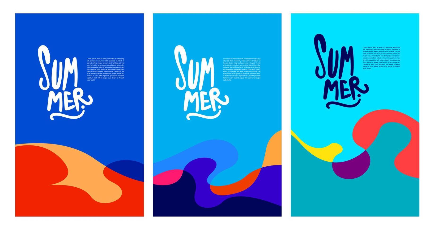 vector kleurrijk vloeistof en vloeistof zomer brochure achtergrond sjabloon