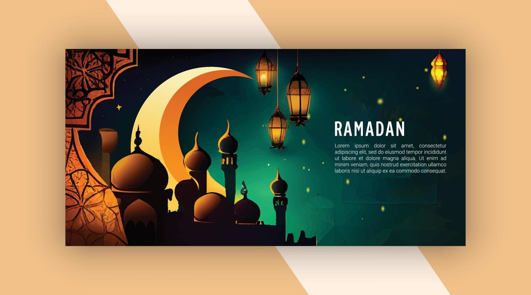 realistisch Ramadan zenuwtrekking banier ontwerp vector