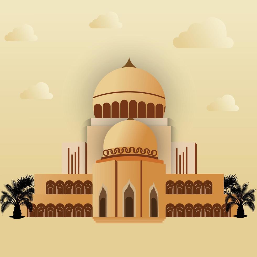 vector masjid Islamitisch moskee illustratie, 3d moskee