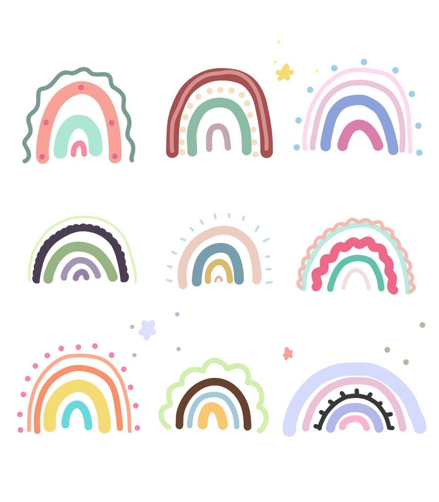 helder hand getekend regenbogen. kinderen illustratie voor boeken, kaarten, uitnodigingen. vector