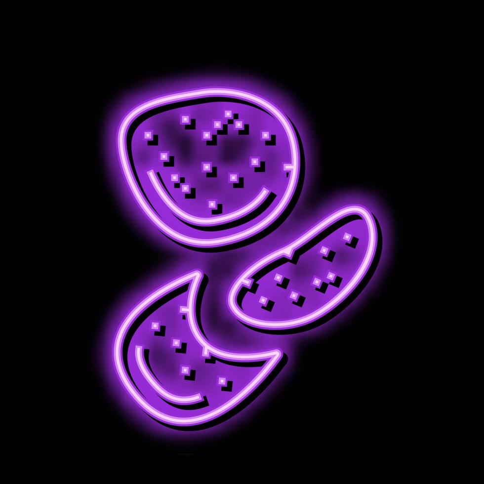 salami plak voedsel besnoeiing neon gloed icoon illustratie vector