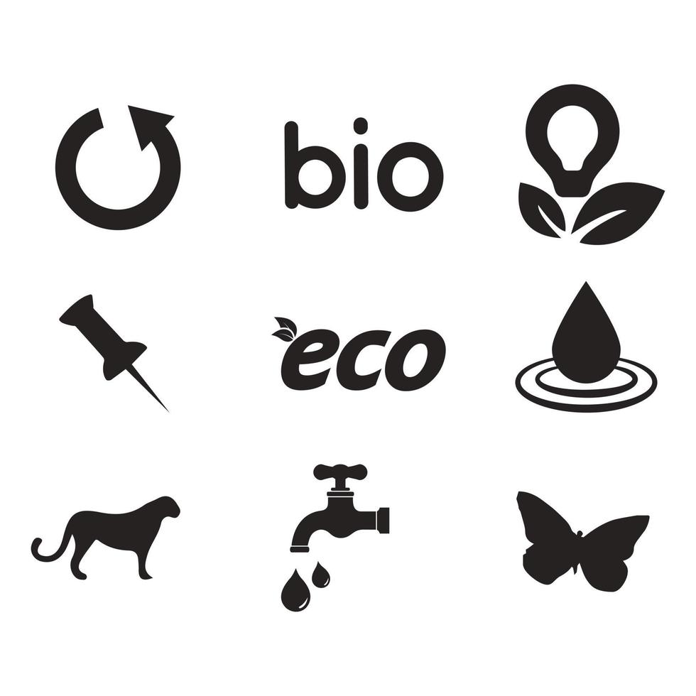 milieu problemen icoon set. verzameling van milieu en klimaat verwant vector glyph pictogrammen