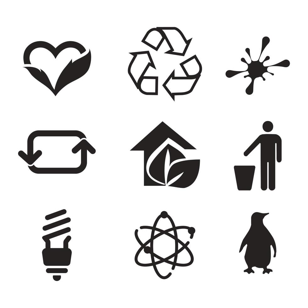 milieu problemen icoon set. verzameling van milieu en klimaat verwant vector glyph pictogrammen