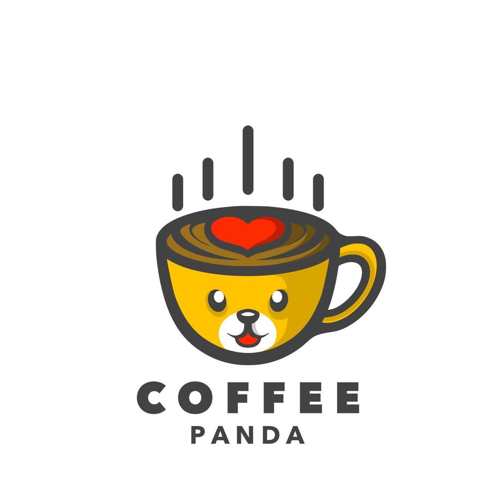 rood panda koffie vector