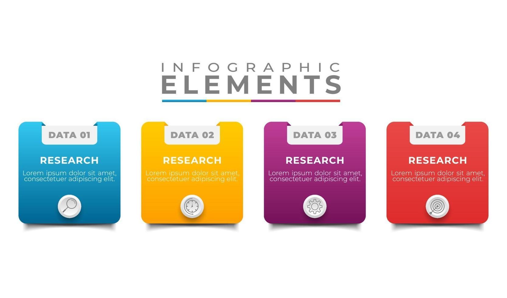 zakelijke infographic set met tekst kleurrijke pictogrammen illustratie vector