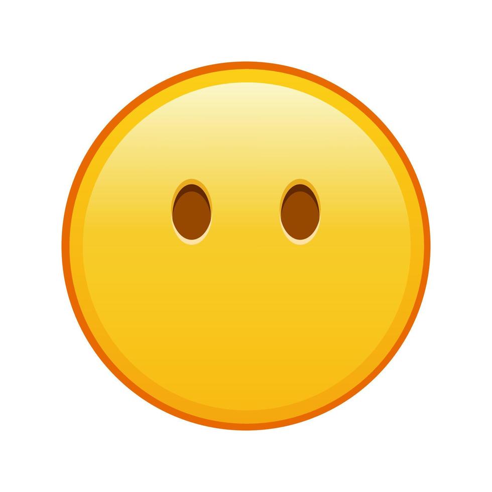 gezicht zonder mond groot grootte van geel emoji glimlach vector