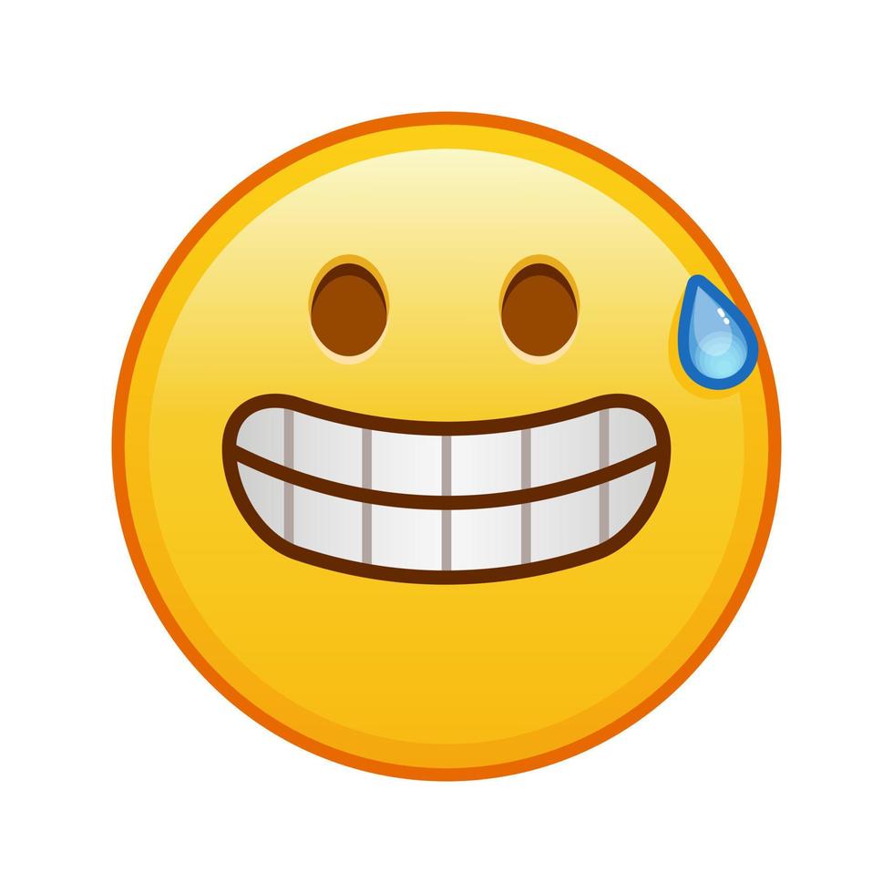 grijns Aan de gezicht groot grootte van geel emoji glimlach vector