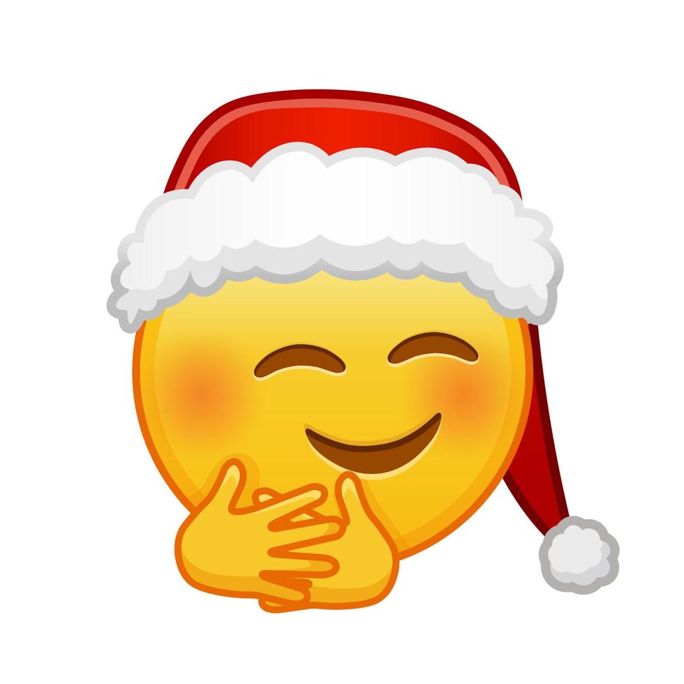 Kerstmis knuffels emoji groot grootte van geel emoji glimlach vector