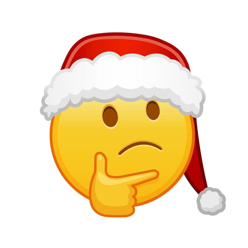 Kerstmis attent gezicht groot grootte van geel emoji glimlach vector