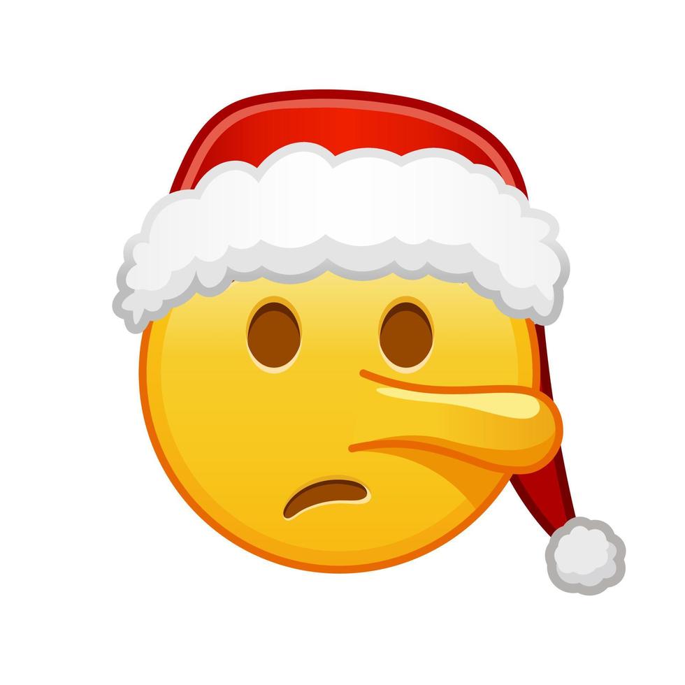 Kerstmis aan het liegen gezicht groot grootte van geel emoji glimlach vector