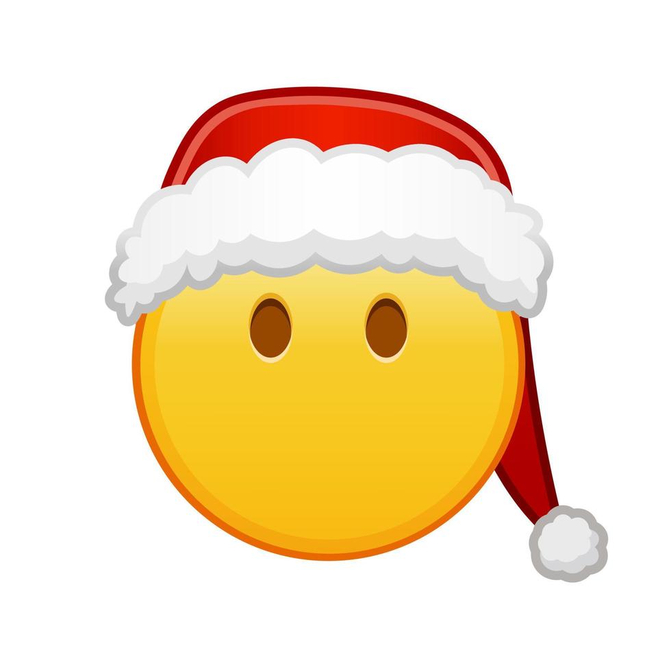 Kerstmis gezicht zonder mond groot grootte van geel emoji glimlach vector