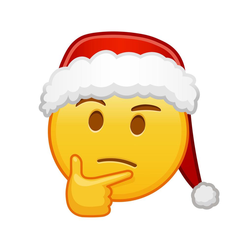 Kerstmis attent gezicht groot grootte van geel emoji glimlach vector