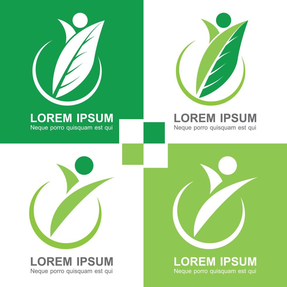 groen blad logo leven stijl logo - abstract bio, veganistisch, apotheek of eco blad natuurlijk logo sjabloon vrij vector logo