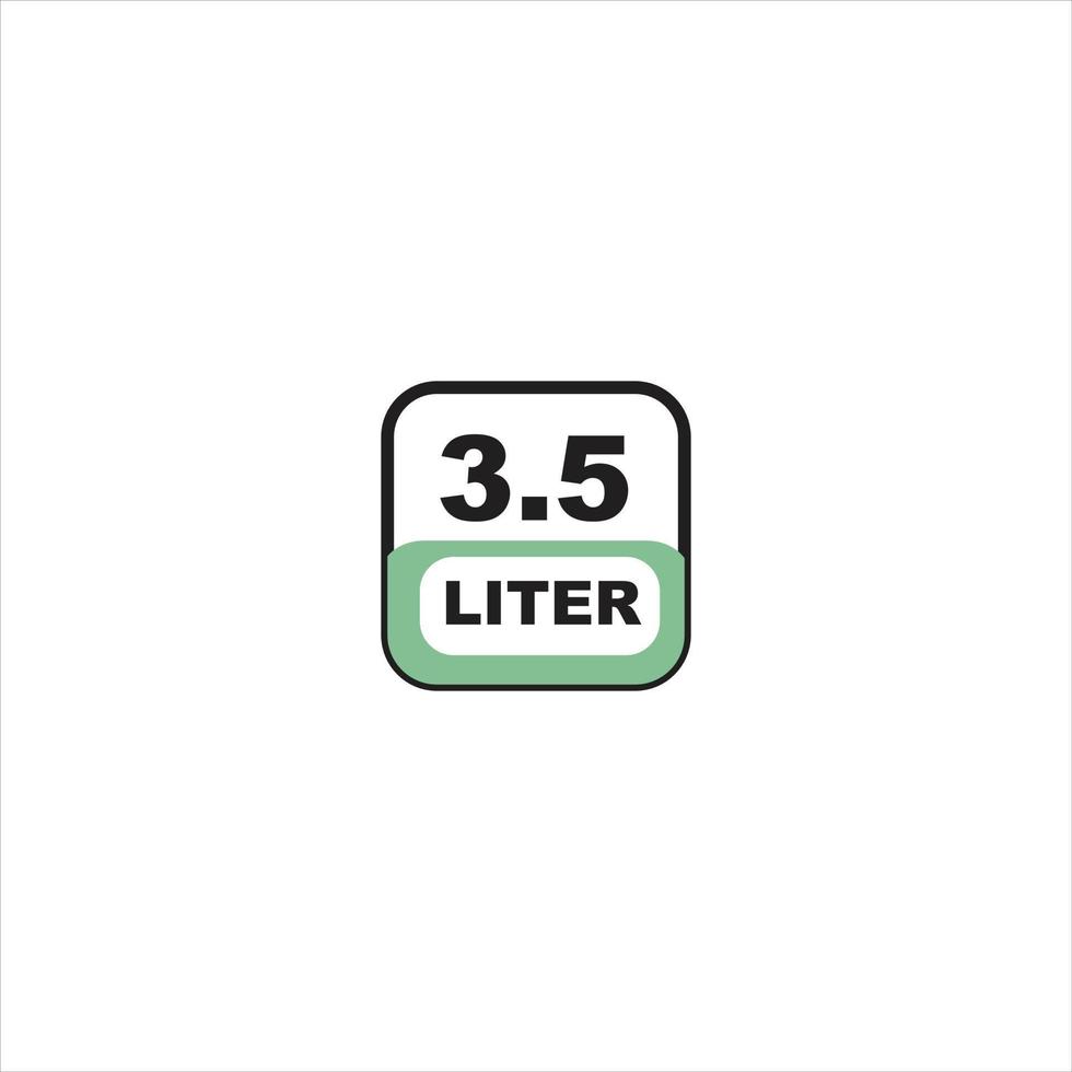 3.5 liters icoon. vloeistof meten vector in liters geïsoleerd Aan wit achtergrond