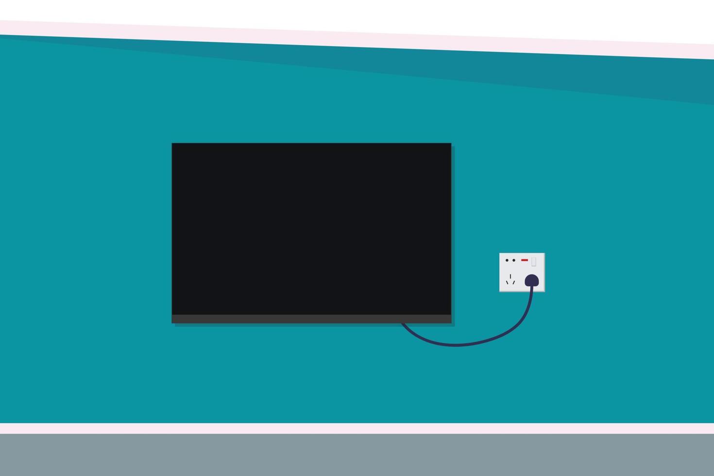 minimalistische kamer opstelling met televisie vector illustratie ontwerp
