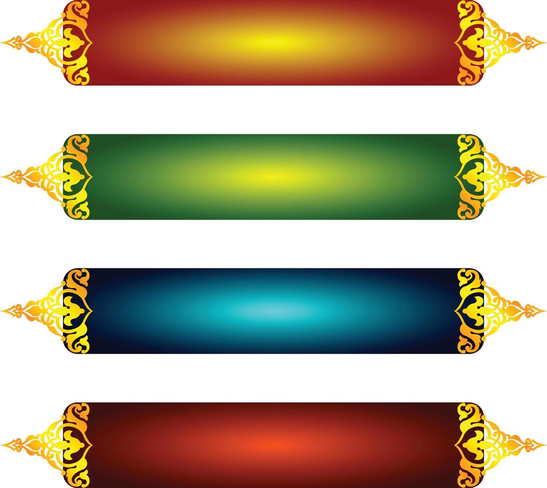 reeks van luxe gouden Arabisch Islamitisch banier titel kader PNG transparant achtergrond goud tekst doos vector ontwerp afbeeldingen