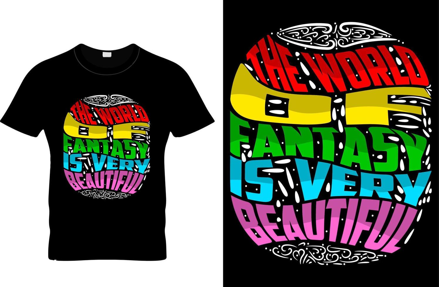 fantasie wereld typografie t-shirts afdrukken vector