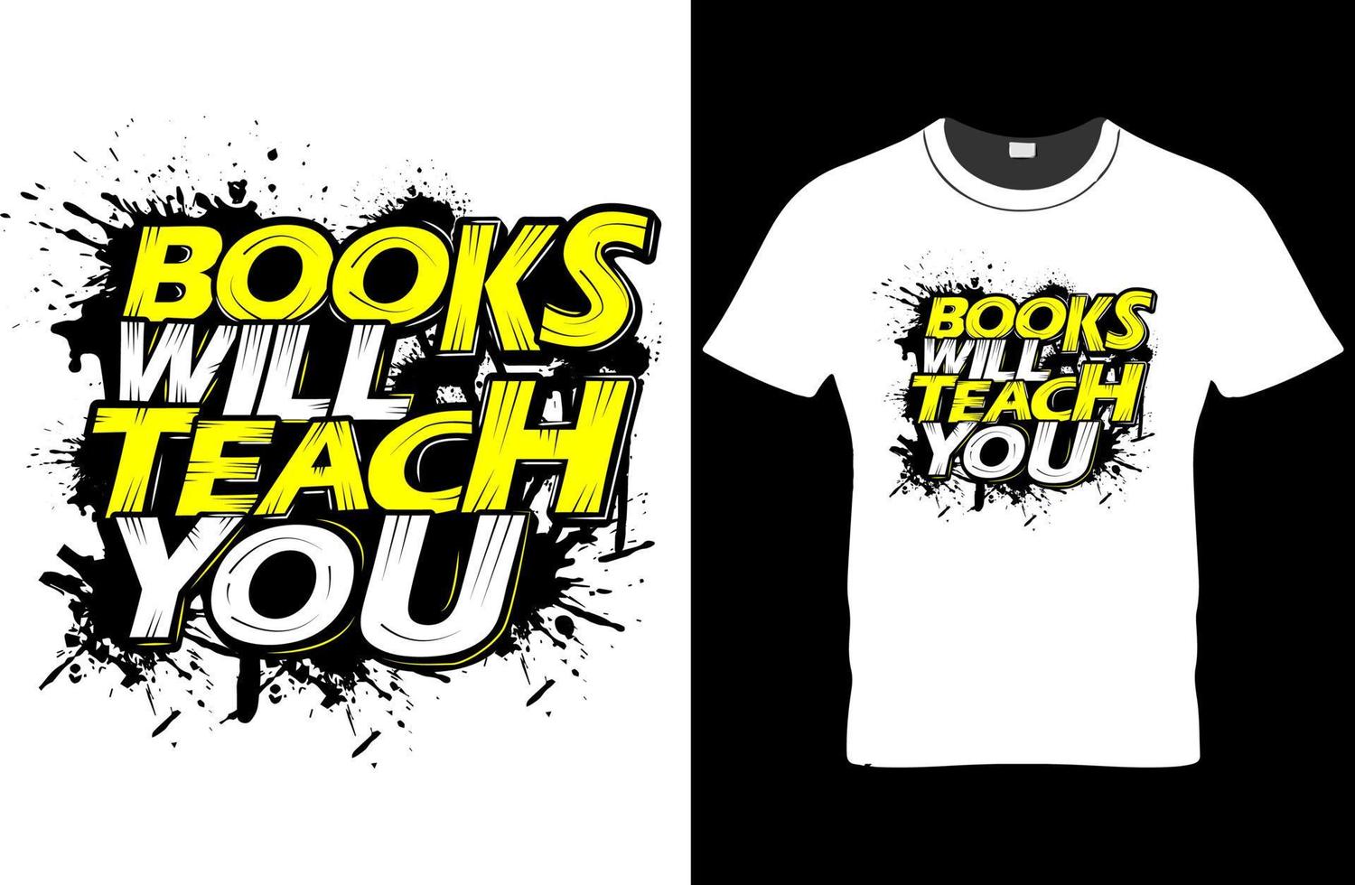 boeken zullen onderwijzen u modern t-shirt ontwerpen vector