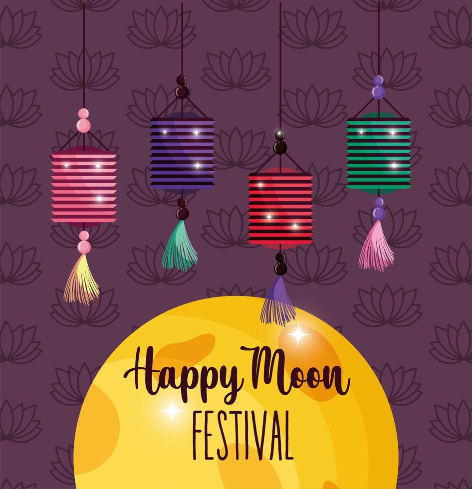 lantaarn happy moon festival afbeelding vector