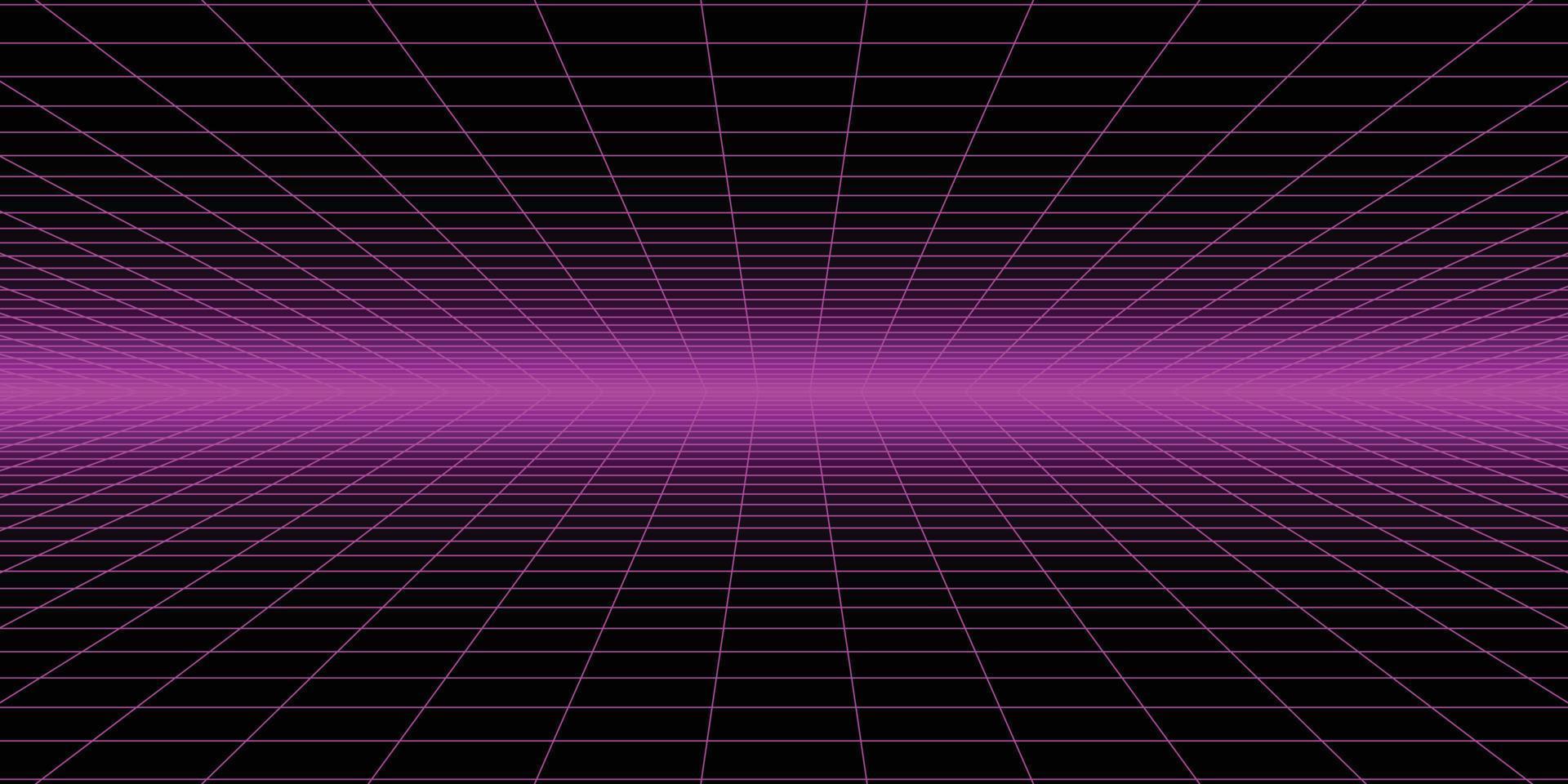 perspectief van de eindeloos passage in retro 80s stijl voor achtergrond ontwerp vector