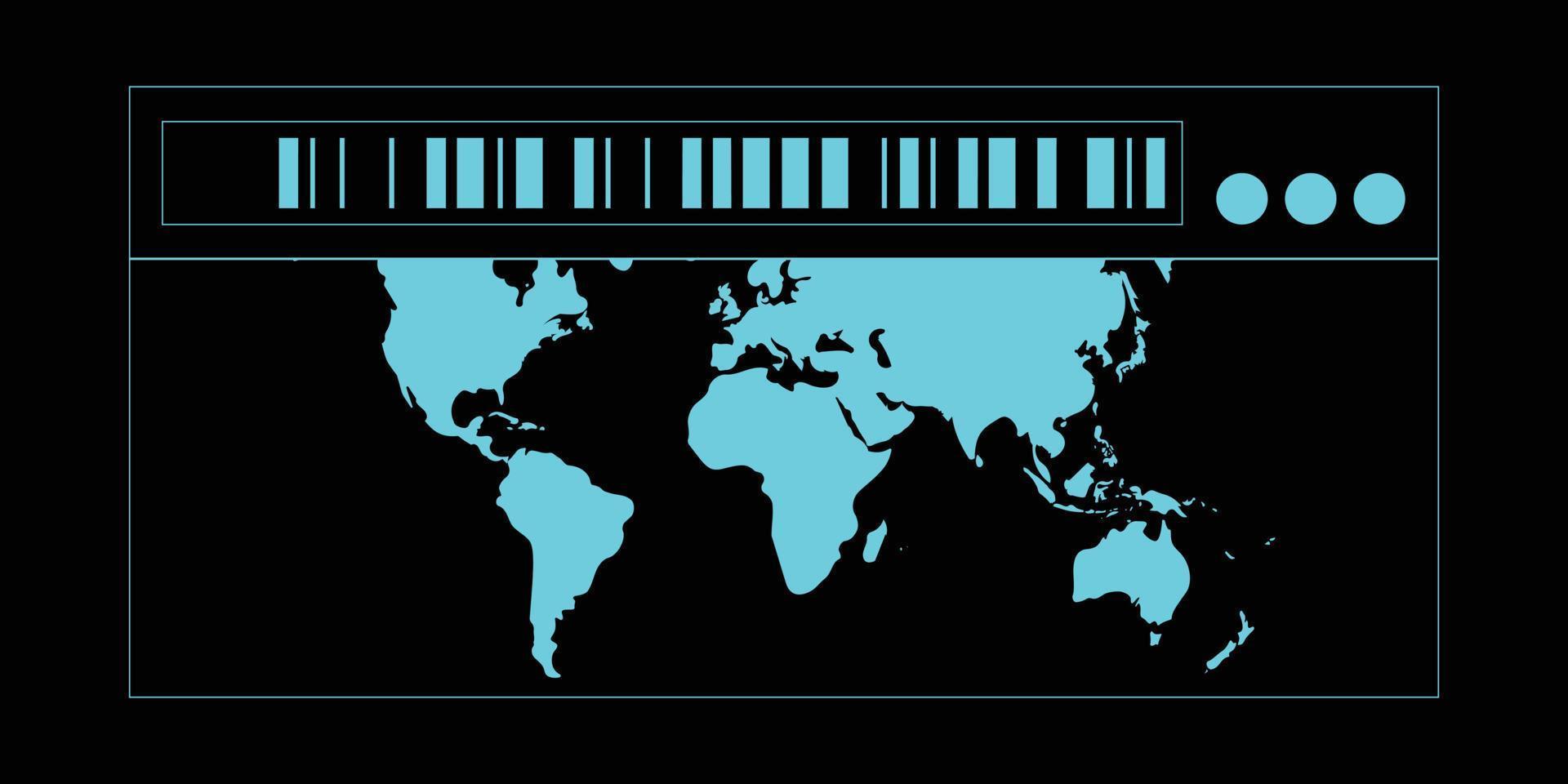 wereld kaart met code voor straat slijtage ontwerp element vector