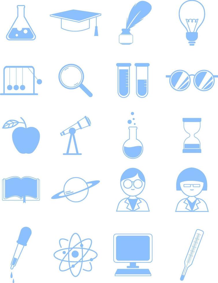 chemische wetenschap pictogram, illustratie, vector op witte achtergrond instellen
