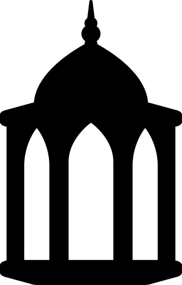 glyph icoon van gemakkelijk lantaarn met monochroom kleur voor Ramadan ontwerp grafisch. grafisch hulpbron voor Ramadan viering in moslim cultuur en Islam geloof. lantaarn voor Ramadan ornament of decoratie vector