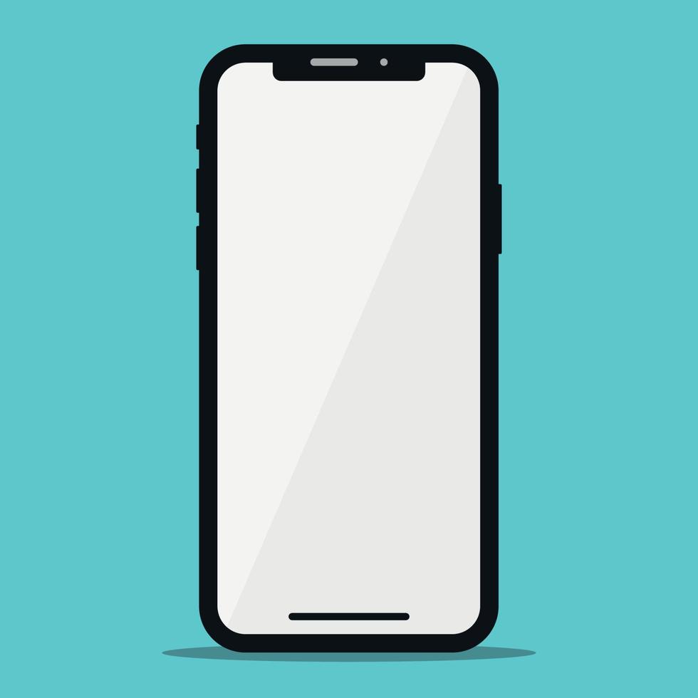 realistisch telefoon vector met wit scherm