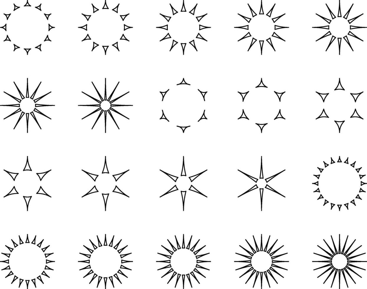 minimale verzameling van verschillende zonnestralen vector