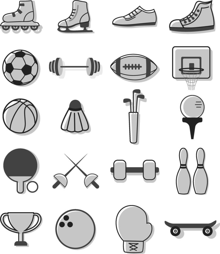 favoriete sport icon set vector