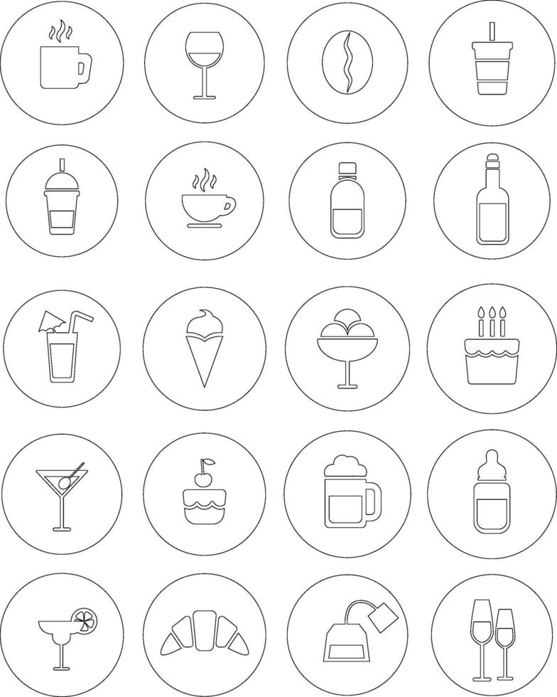 zomer drankjes en snoep pictogram, illustratie, vector op witte achtergrond instellen