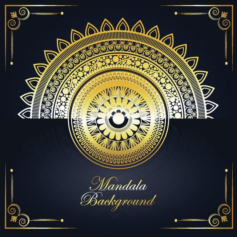 luxe mandala achtergrond met gouden decoratie vector