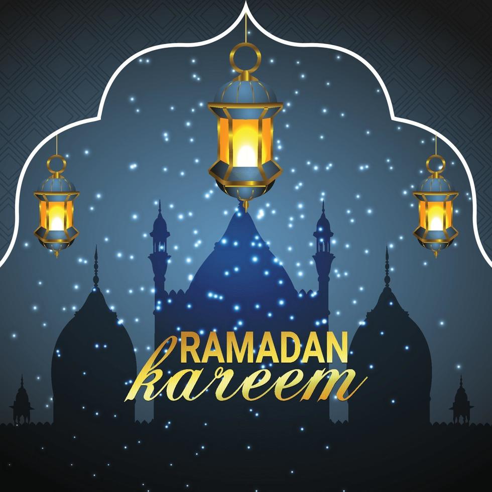 islamitische groet ramadan kareem kaart ontwerp achtergrond vector