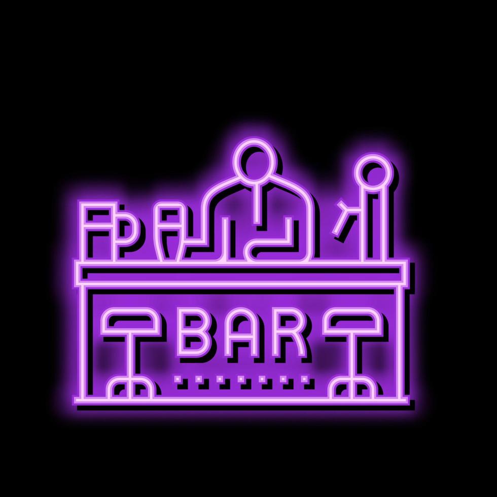 bar bier drinken neon gloed icoon illustratie vector