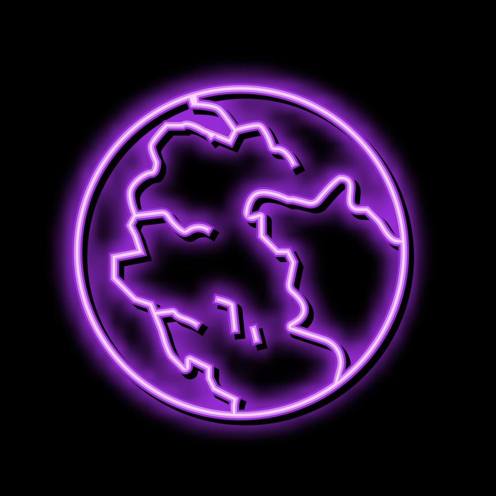 pangea aarde continent kaart neon gloed icoon illustratie vector