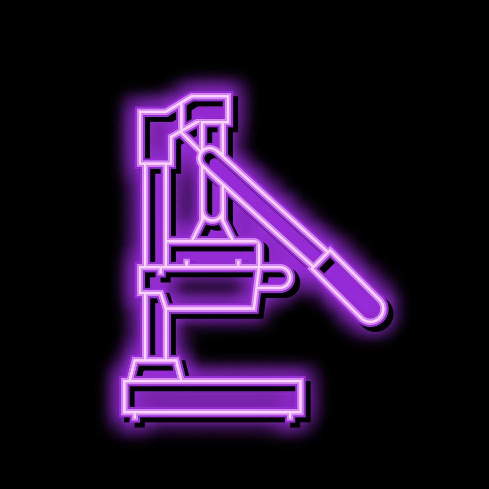 sapcentrifuge granaatappel neon gloed icoon illustratie vector