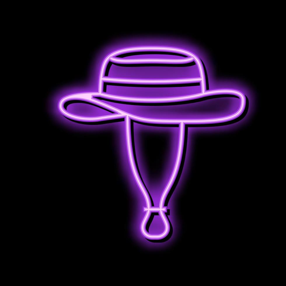 boonie hoed pet neon gloed icoon illustratie vector