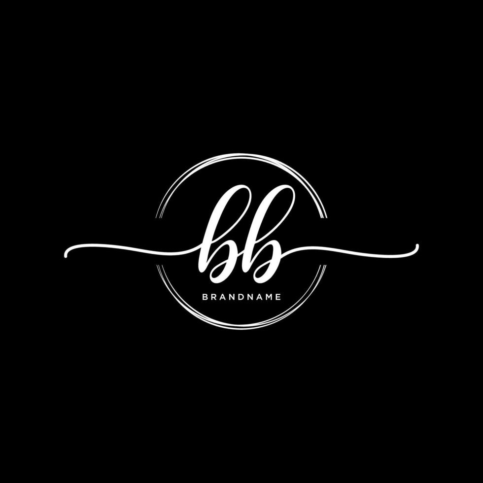 eerste bb vrouwelijk logo collecties sjabloon. handschrift logo van eerste handtekening, bruiloft, mode, juwelen, boetiek, bloemen en botanisch met creatief sjabloon voor ieder bedrijf of bedrijf. vector