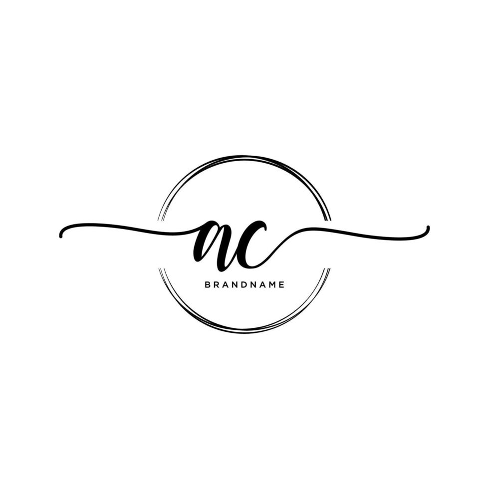 eerste ac vrouwelijk logo collecties sjabloon. handschrift logo van eerste handtekening, bruiloft, mode, juwelen, boetiek, bloemen en botanisch met creatief sjabloon voor ieder bedrijf of bedrijf. vector