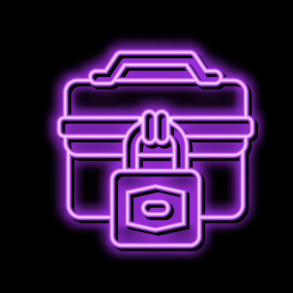 bedrijf hangslot neon gloed icoon illustratie vector