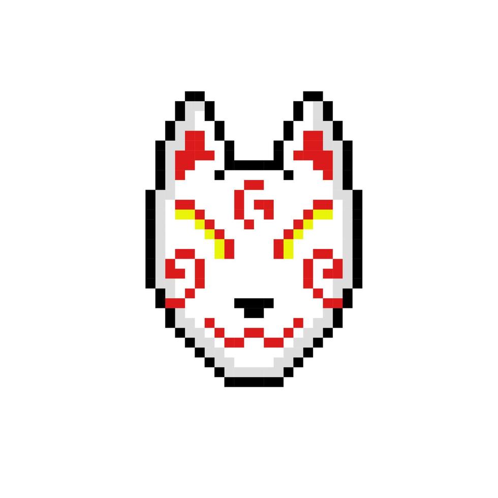 wit vos masker in pixel kunst stijl vector
