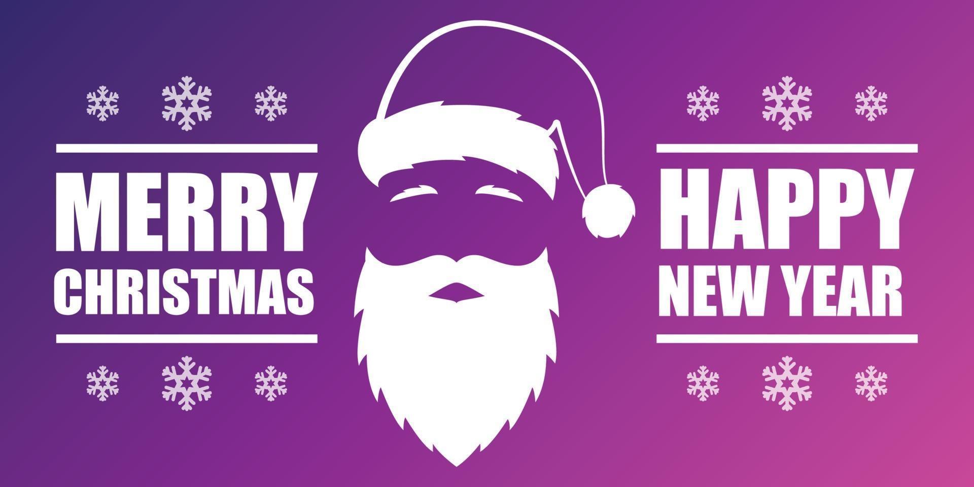 prettige kerstdagen en gelukkig nieuwjaar banner kaart ontwerp met de kerstman. vector