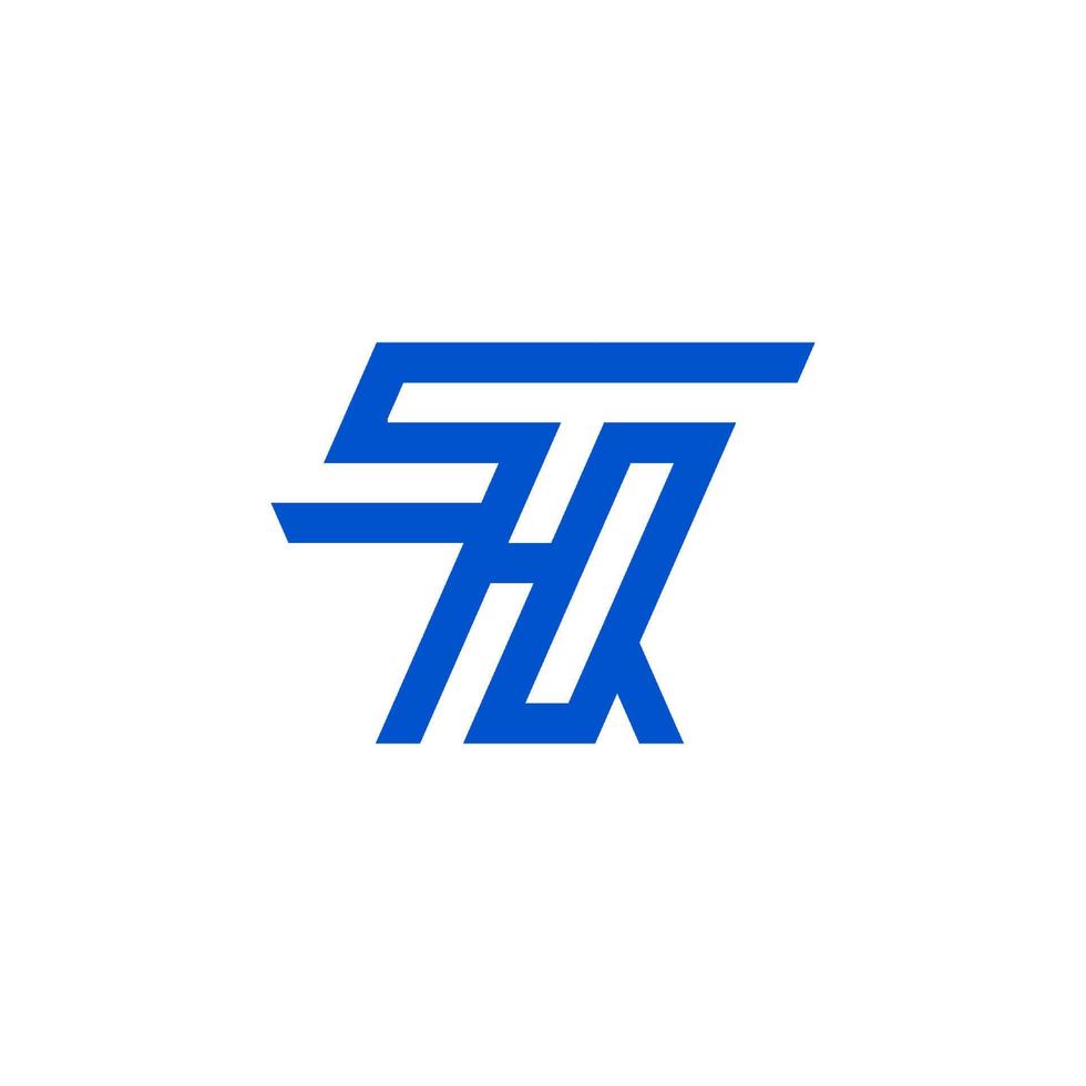 tq brief logo monogram ontwerp in blauw wit kleur vector