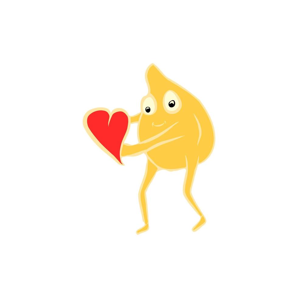 citroen fruit karakter Holding liefde teken vector