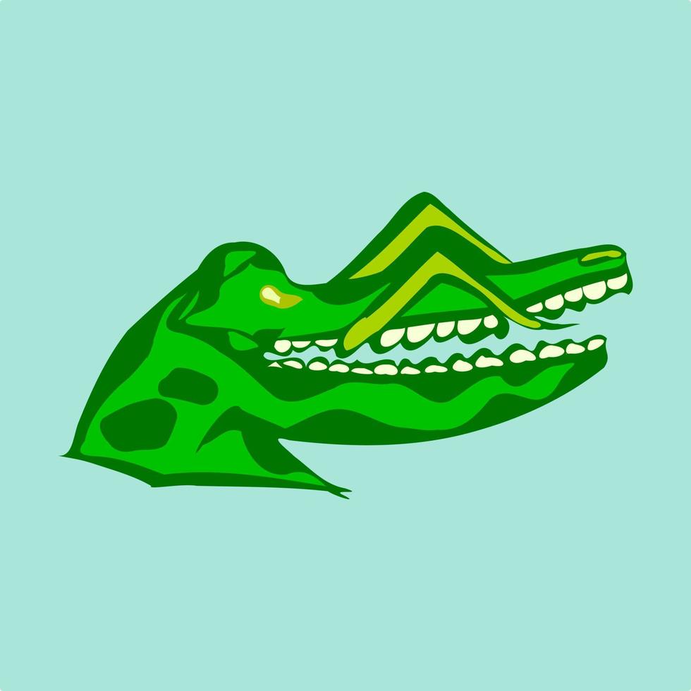 raar alligator hoofd tekenfilm vector